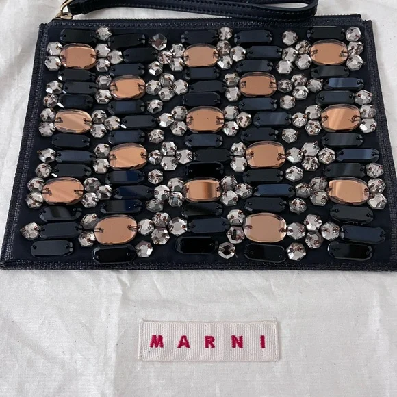 Marni Black and Gold Embellished Clutch - Picture 4 of 4